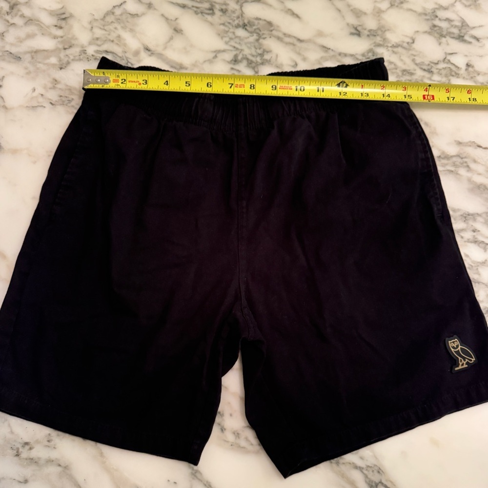 EUC OVO Drake Black Cotton Drawstring Shorts Sz S - Picture 2 of 6